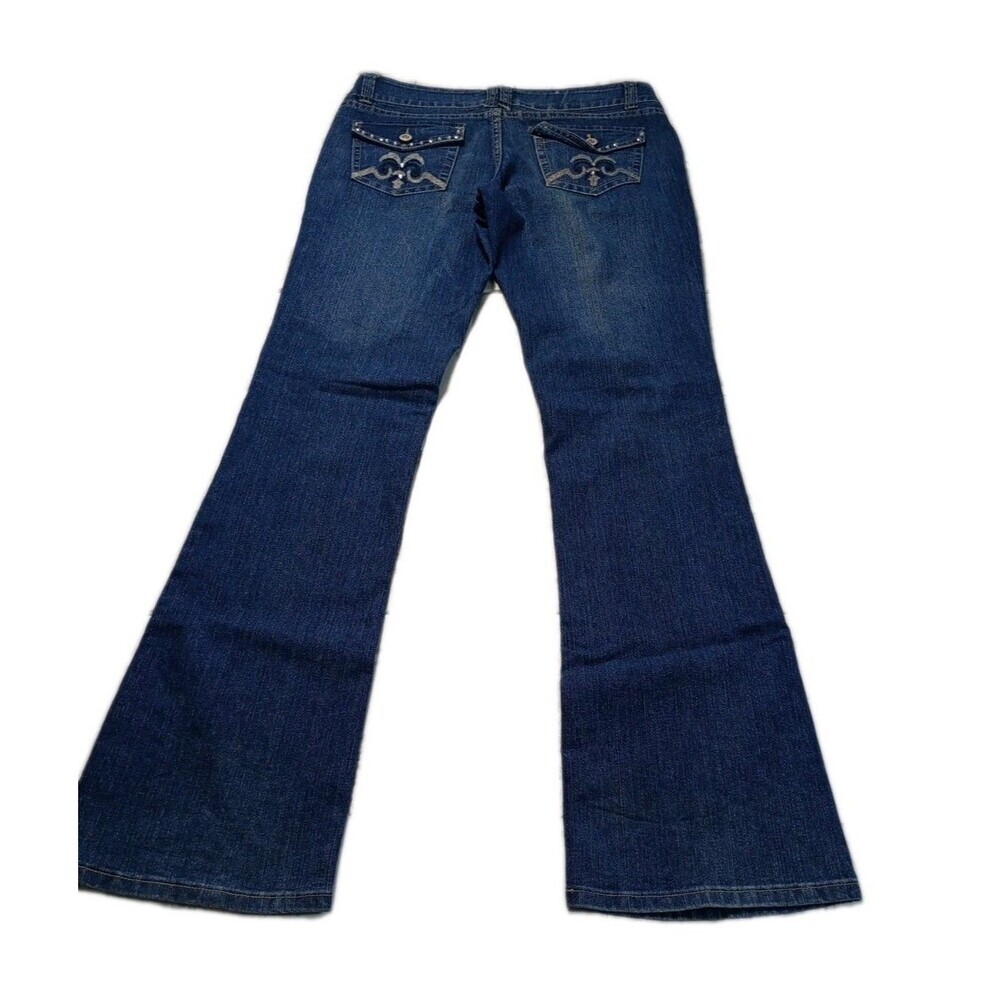L2 Jeanswear Womens Blue Denim Embroidered Pocket Stretch Jeans Size 5 - Picture 2 of 14
